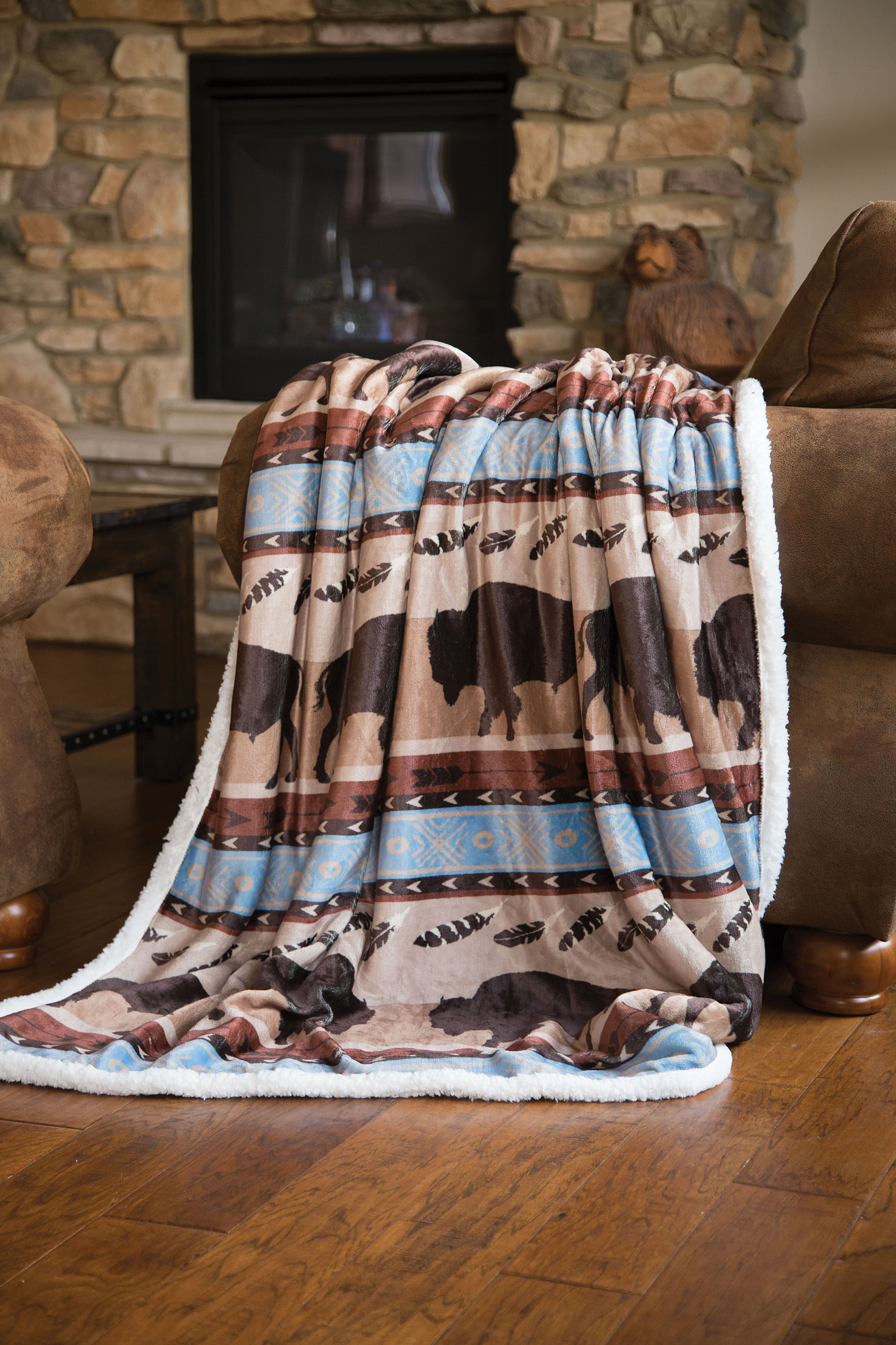 Carstens, Inc. Wrangler Buffalo Plush Throw Blanket | Bass Pro Shops